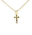 14KT GOLD BLACK DIAMOND CROSS PENDANT