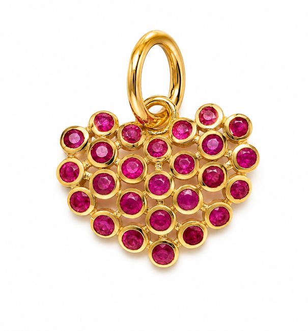 14KT GOLD RUBY HEART PENDANT