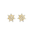 14KT YELLOW GOLD DIAMOND FLOWER EARRING