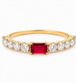 14KT GOLD RUBY AND DIAMOND RING