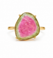 14KT GOLD WATERMELON TOURMALINE RING