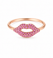 14KT ROSE GOLD RUBY LIP RING