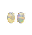 14KT YELLOW GOLD OVAL SHAPE OPAL EARRINGS