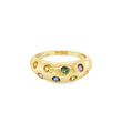 14KT YELLOW GOLD MULTI SAPPHIRE DONUT RING