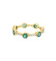 14KT YELLOW GOLD DIAMOND AND EMERALD RING