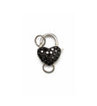 14KT GOLD HEART SHAPE BLACK DIAMOND LOBSTER LOCK