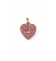 14KT YELLOW GOLD PINK SAPPHIRE HEART PENDANT