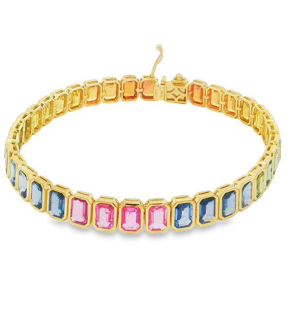14KT GOLD MULTI SAPPHIRE BRACELET