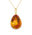 14KT YELLOW GOLD CITRINE PEAR SHAPE PENDANT