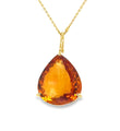 14KT YELLOW GOLD CITRINE TRIANGLE PENDANT