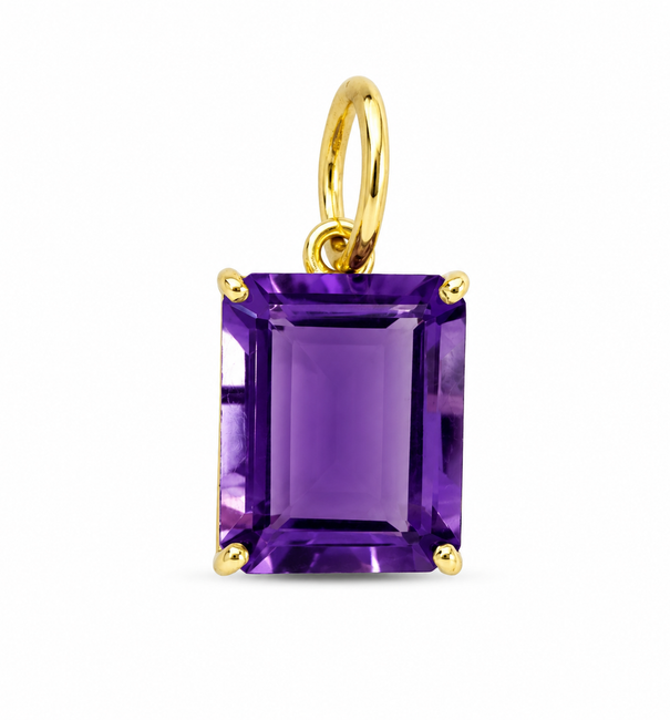 14KT YELLOW GOLD AMETHYST PENDANT
