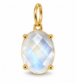 14KT GOLD OVAL ROSE CUT MOONSTONE PENDANT