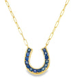 14KT YELLOW GOLD BLUE SAPPHIRE NECKLACE