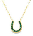 14KT YELLOW GOLD EMERALD NECKLACE