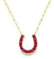 14KT YELLOW GOLD RUBY NECKLACE