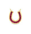 14KT YELLOW GOLD RUBY HORSESHOE PENDANT