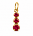 14KT YELLOW GOLD 3 RUBY LINEAR PENDANT
