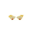 14KT YELLOW GOLD RUBY AND DIAMONDS EVIL EYE EARRING