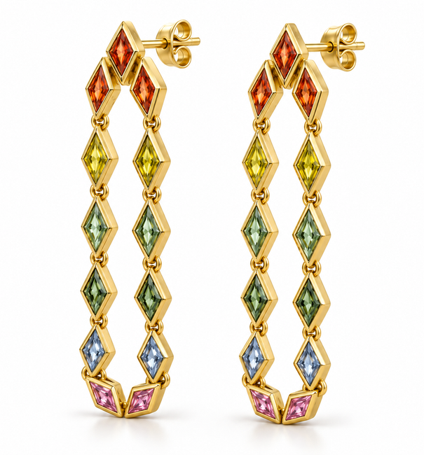 14KT GOLD OMBRE SAPPHIRE EARRINGS