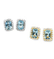 14K GOLD AQUAMARINE WITH DIAMONDS EARRING