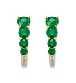 14KT GOLD DIAMOND AND EMERALD EARRINGS
