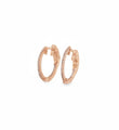 14KT ROSE GOLD DIAMOND HUGGIES EARRING