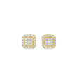 14KT GOLD DIAMOND SQUARE EAR STUDS