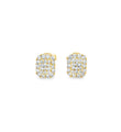 14KT GOLD DIAMOND RECTANGLE EAR STUDS