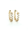 14KT GOLD DIAMOND LEAFSHAPE HOOP EARRINGS