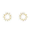 14KT YELLOW GOLD DIAMOND STAR EARRING STUDS