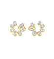 14KT YELLOW GOLD MULTI SHAPE DIAMONDS OPEN HOOP EARRINGS