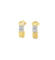 14KT TWO TONE GOLD DIAMOND EARRING