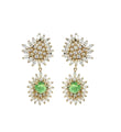 14KT YELLOW GOLD TSAVORITE AND DIAMONDS STUD EARRING