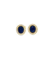 14KT YELLOW GOLD BLUE SAPPHIRE WITH DIAMONDS EARRING