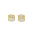 14KT YELLOW GOLD DIAMOND SQUARE EARRING STUDS