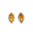 14KT YELLOW GOLD CITRINE AND DIAMONDS EARRING