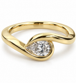 14KT GOLD PEAR SHAPE DIAMOND RING