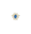14KT GOLD BLUE SAPPHIRE AND DIAMONDS RING