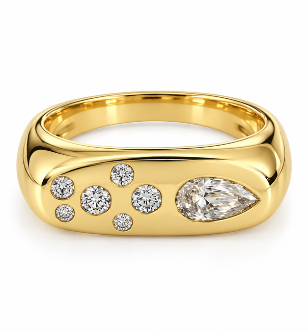 14KT GOLD PEAR SHAPE DIAMOND RING