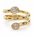 14KT YELLOW GOLD OPEN SPIRAL DIAMOND RING