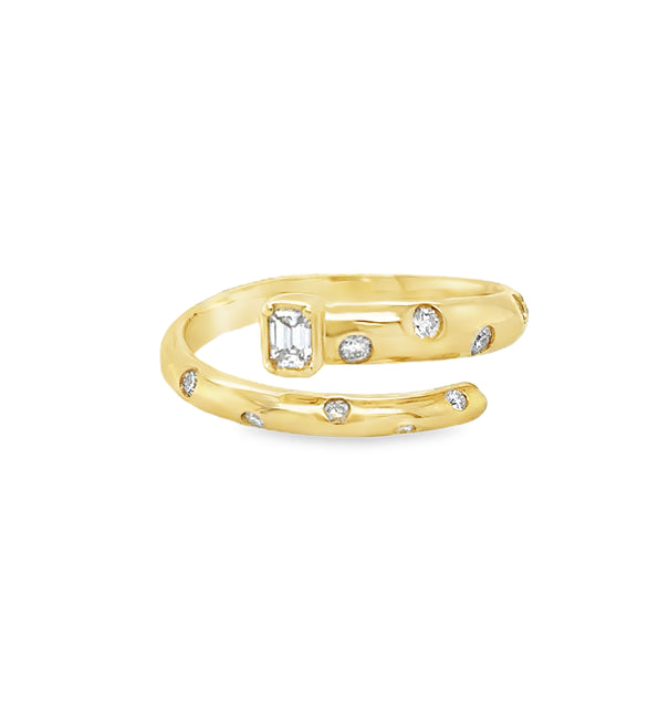 14KT GOLD DIAMOND OPEN ENDED RING