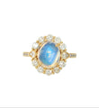 14KT GOLD RAINBOW MOONSTONE DIAMOND RING