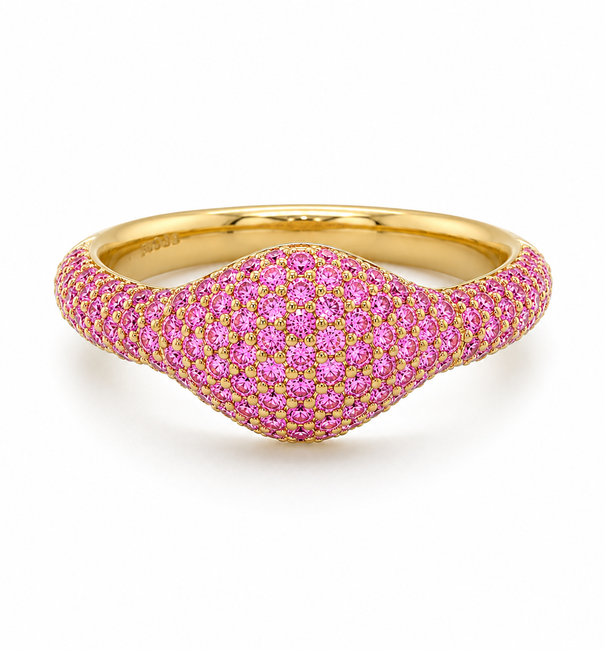 14KT GOLD PINK SAPPHIRE RING