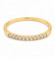 14KT GOLD DIAMOND QUARTER BAND RING