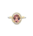 14KT YELLOW GOLD PINK TOURMALINE AND DIAMONDS RING