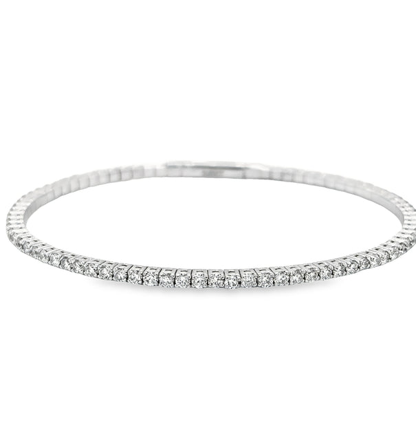 14KT ITALIAN GOLD FULL DIAMOND FLEXIBLE BANGLE