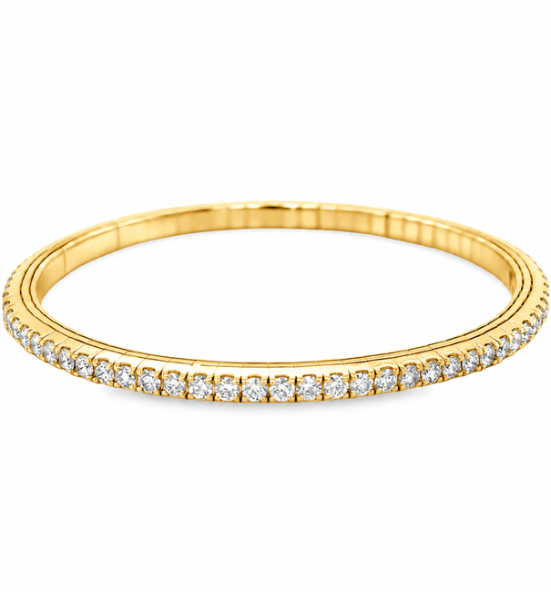 14KT ITALIAN GOLD DIAMOND FLEXIBLE BANGLE