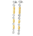 14KT TWO TONE GOLD DIAMOND DANGLING EARRING
