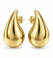 14KT YELLOW GOLD SCULPTED TEARDROP EARRINGS