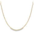14KT YELLOW GOLD DIAMOND BEZEL SET NECKLACE